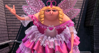 Grr from minions dressed as a princess. Photo from here