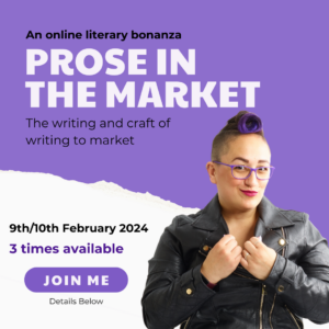 Prose in the market webinar graphic containing an image of sacha and text explaining the title and that there are three times available and the dates 9/10th Feb
